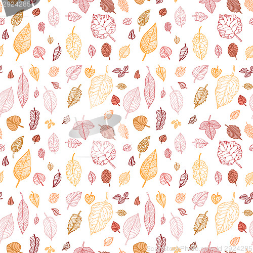 Image of Leaves. Seamless vector background.
