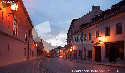 Image of Evening in Vilnius streets