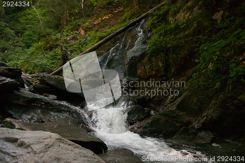 Image of Waterfall and river in forest