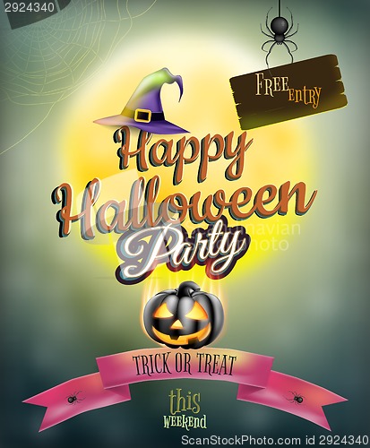 Image of Happy Halloween party Poster. EPS 10