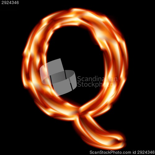 Image of Fiery font. Letter Q - EPS 10