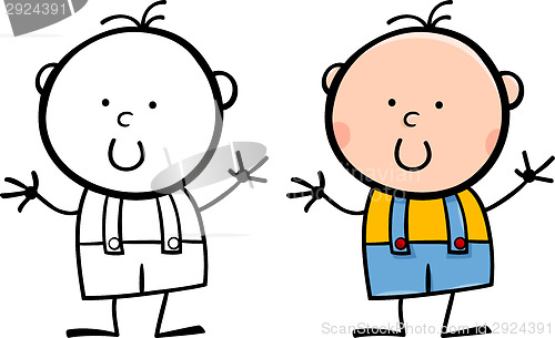 Image of cartoon cute funny little boy