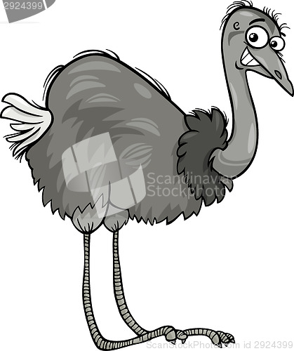 Image of nandu ostrich bird cartoon illustration