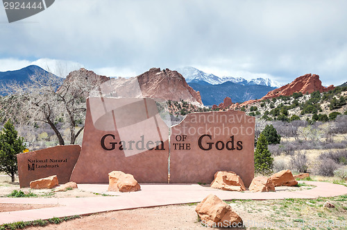Image of Garden of the Gods sign in Colorado Springs