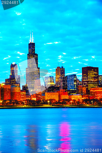 Image of Chicago downtown cityscape