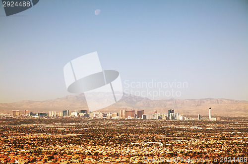 Image of Overview of downtown Las Vegas in the morning