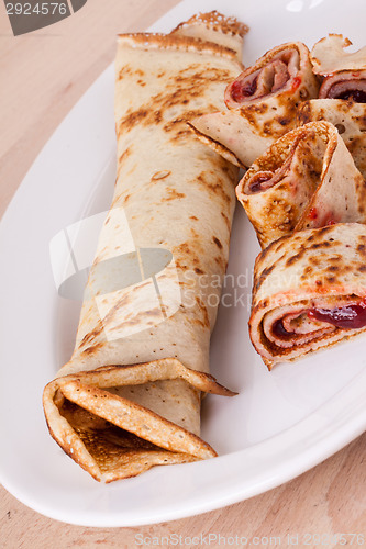 Image of Sweet Rolled Pancakes on Plate