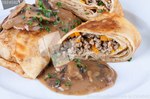 Image of Savory mince pancakes or tortillas