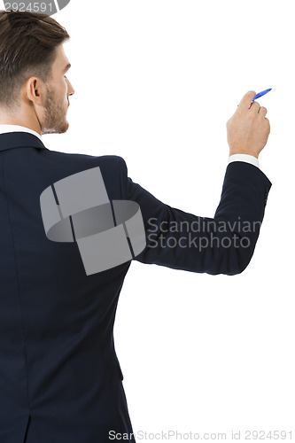 Image of Stylish young businessman doing a presentation