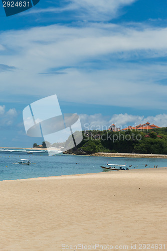 Image of Beautiful tropical beach with lush vegetation