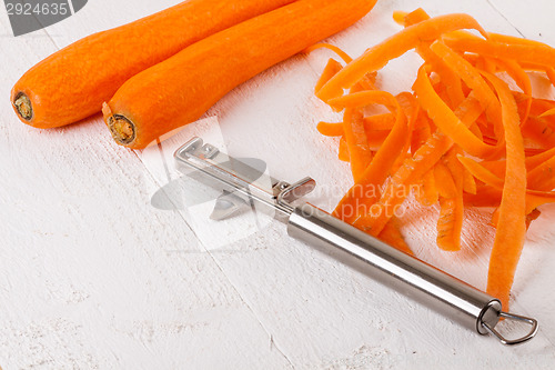 Image of Fresh peeled carrots