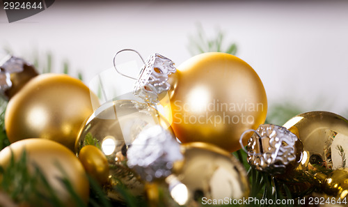 Image of Golden Christmas decoration background