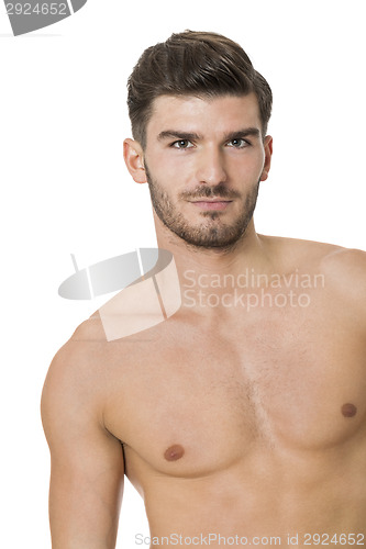 Image of Handsome shirtless naked young man