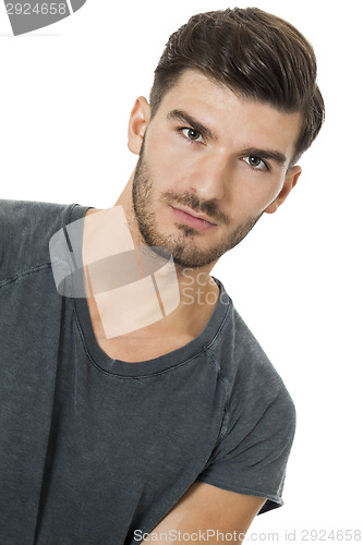 Image of Handsome bearded young man with a lovely smile