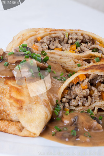 Image of Savory mince pancakes or tortillas