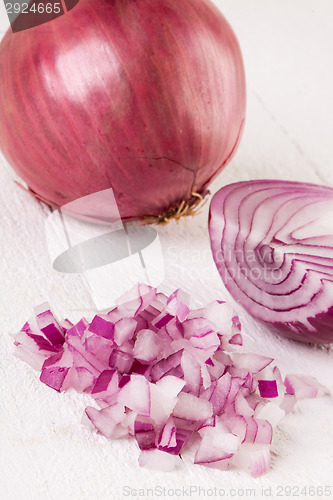 Image of Fresh finely diced red onion