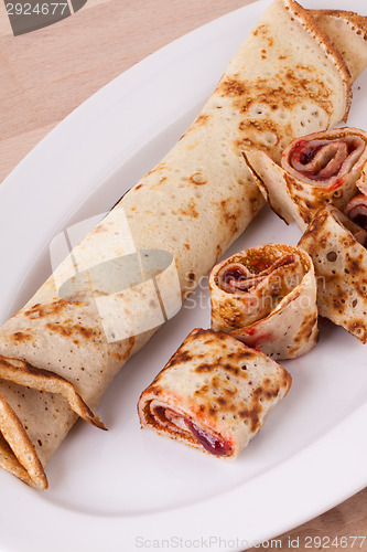 Image of Sweet Rolled Pancakes on Plate