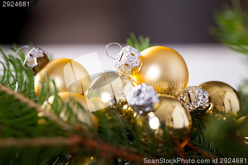 Image of Golden Christmas decoration background