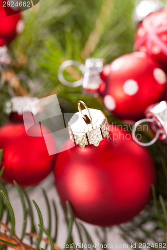 Image of Pretty red polka dot Christmas bauble