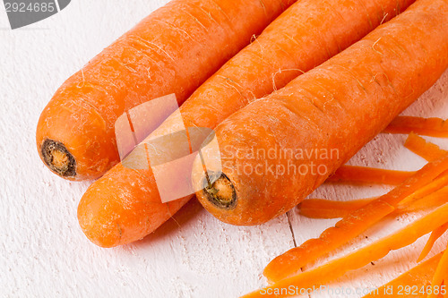 Image of Fresh peeled carrots