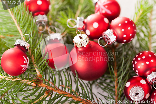 Image of Pretty red polka dot Christmas bauble