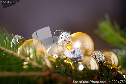 Image of Golden Christmas decoration background