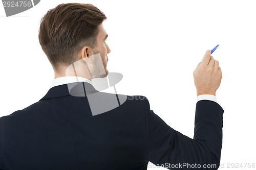 Image of Stylish young businessman doing a presentation