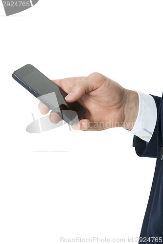 Image of Stylish businessman chatting on his mobile