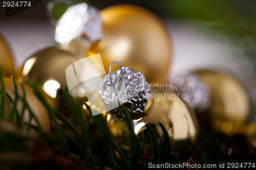 Image of Golden Christmas decoration background