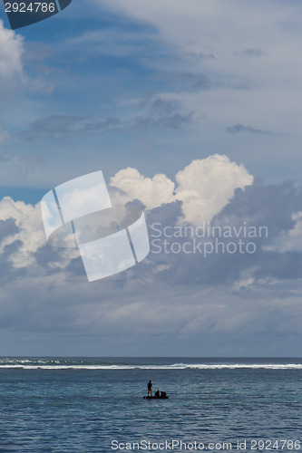 Image of Beautiful tropical beach with lush vegetation