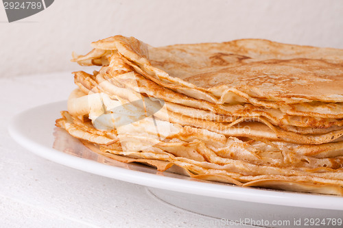 Image of Delicious Pancakes on Plate Served