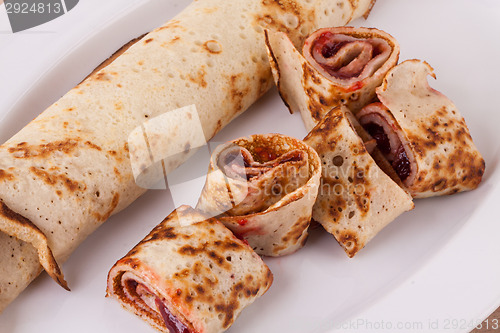 Image of Sweet Rolled Pancakes on Plate