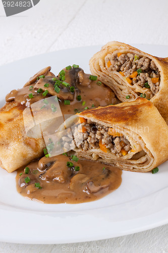 Image of Savory mince pancakes or tortillas