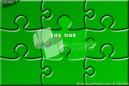 Image of puzzle with missing piece - the one