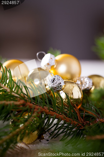 Image of Golden Christmas decoration background