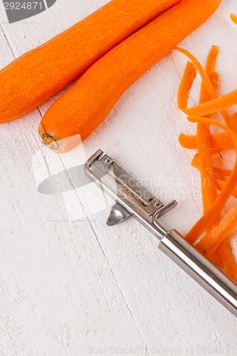 Image of Fresh peeled carrots