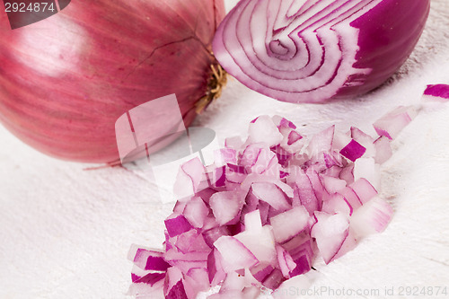 Image of Fresh finely diced red onion