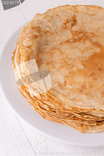 Image of Delicious Pancakes on Plate Served