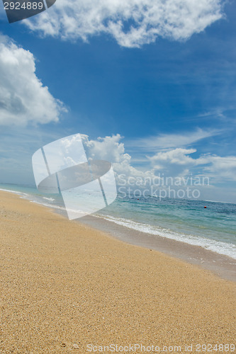 Image of Beautiful tropical beach with lush vegetation