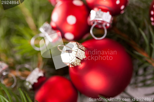 Image of Pretty red polka dot Christmas bauble