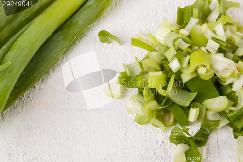 Image of Diced fresh leeks