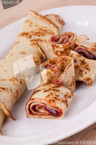 Image of Sweet Rolled Pancakes on Plate