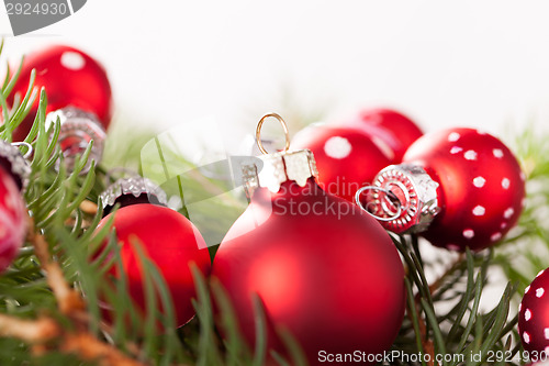 Image of Pretty red polka dot Christmas bauble