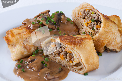 Image of Savory mince pancakes or tortillas