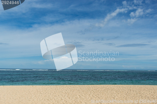 Image of Beautiful tropical beach with lush vegetation