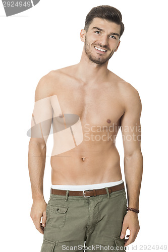 Image of Handsome shirtless naked young man