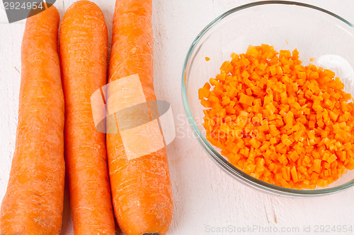 Image of Finely diced fresh carrots