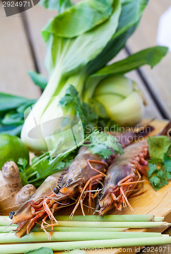 Image of Ingredients for Thai tom yam soup