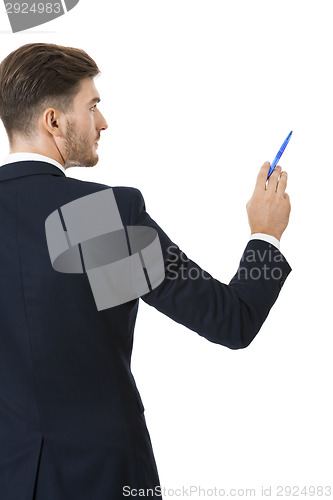 Image of Stylish young businessman doing a presentation