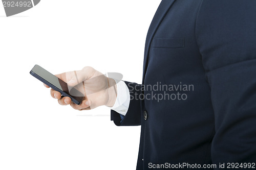 Image of Stylish businessman chatting on his mobile